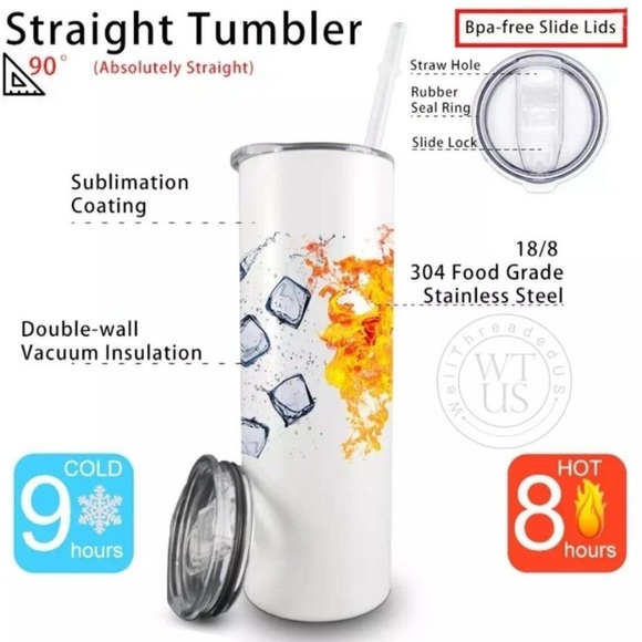 20 ounce stainless steel skinny sublimated jeep life tumbler. New. - Picture 5 of 6